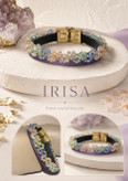 دستبند زنانه لونرا مدل Irisa با چرم بنفش تیره و کریستال