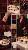 دستبند زنانه میوکی ژاپن و کریستال لونرا مدل Scarlet Bloom — شکوفه سرخ
