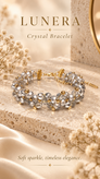 دستبند زنانه میوکی ژاپن و کریستال مدل silver halo