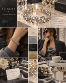 دستبند زنانه میوکی ژاپن و کریستال مدل silver halo